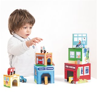Lelin® Stacking Cube with 6 Vehicles